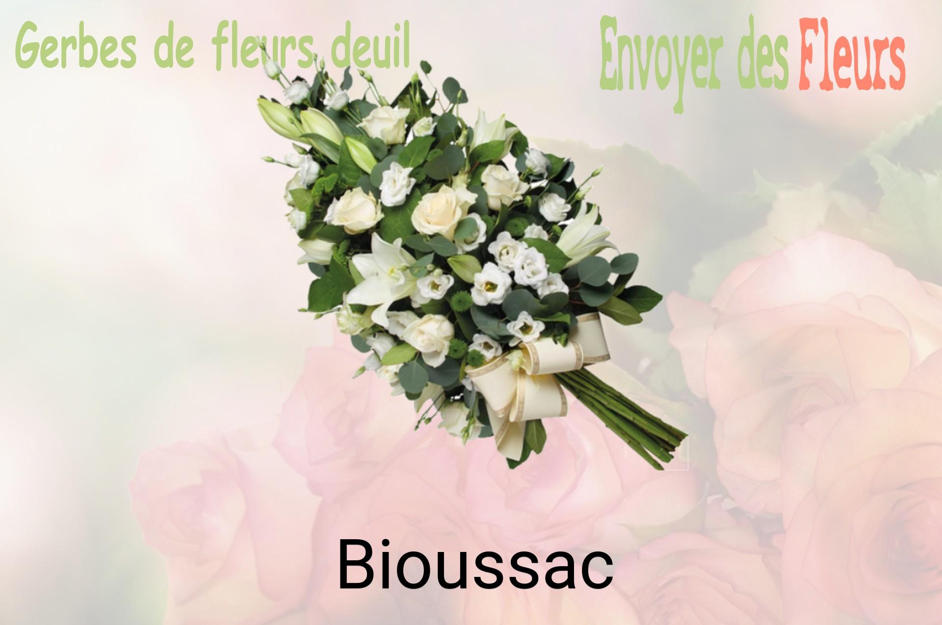 Gerbe de fleurs de deuil livrée à Bioussac